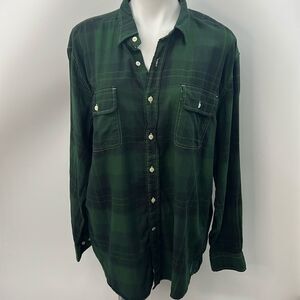 Urban Renewal oversized green plaid long sleeve women’s shirt
